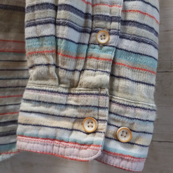 Carbon2Cobalt Striped Button-Down Shirt Large - Picture 10 of 10